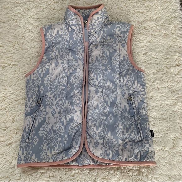 Patagonia Jackets & Blazers - Patagonia Women’s Size Small Blue Floral Insulated Winter Vest